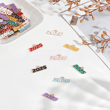 48Pcs 8 Colors Alloy Enamel Pendants ENAM-LP0001-85-1