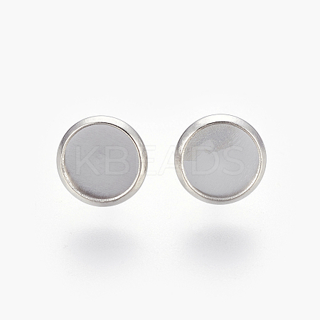 Non-Tarnish Eco-Friendly 316 Surgical Stainless Steel Stud Earring Settings LS-X-STAS-F181-01P-8mm-1