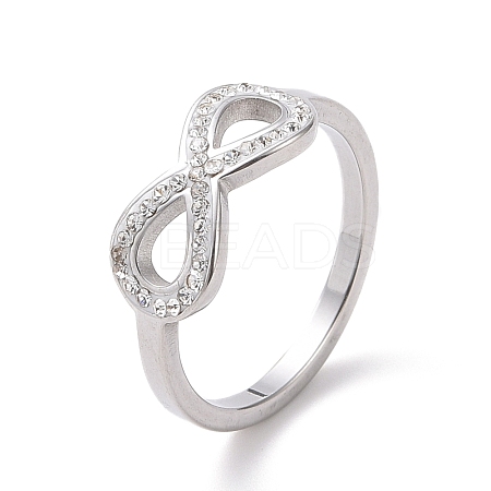 Crystal Rhinestone Infinity Finger Ring RJEW-D120-01P-1