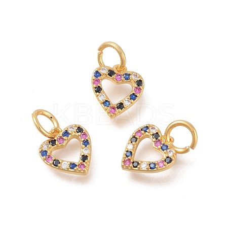 Brass Micro Pave Cubic Zirconia Charms ZIRC-F106-02G-1