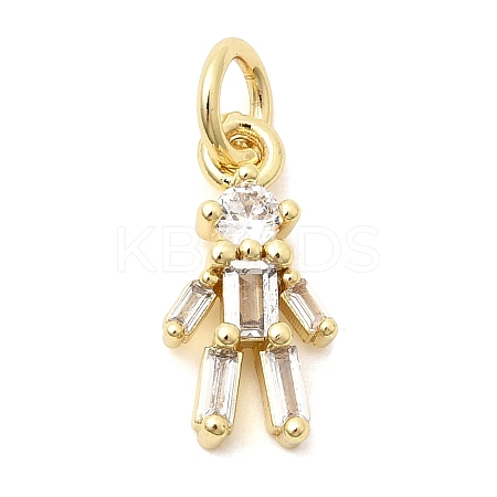 Brass Pave Clear Cubic Zirconia Pendants KK-G554-15G-1