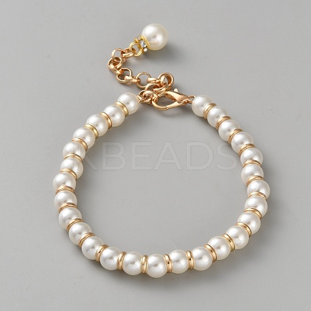 Round Plastic Imitation Pearl Anti-Loose High Heel Shoelaces AJEW-WH20054-118G-1