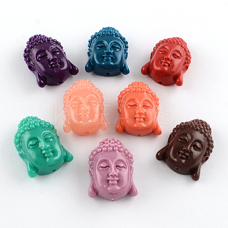 Dyed Buddha Head Synthetical Coral Beads CORA-R011-17-1