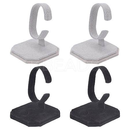 4Pcs 2 Colors Velvet Bracelet Display Stands BDIS-FG0001-07-1