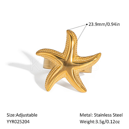 Ocean Themes Stainless Steel Adjustable Finger Rings for Women LS-VG5206-3-1