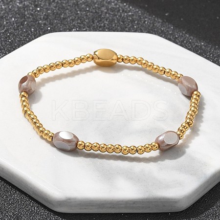 304 Stainless Steel Beads Stretch Breacelets for Women LS-BJEW-M054-01G-01-1