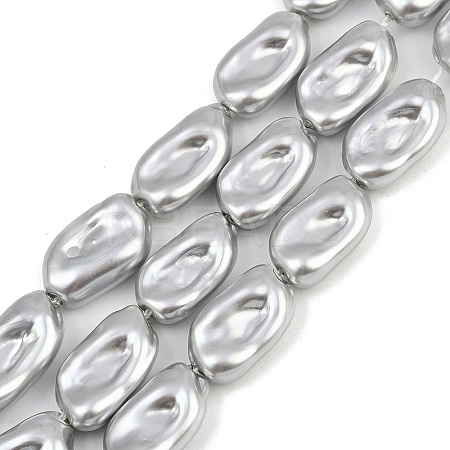 Electroplated Glass Beads Strands GLAA-H039-04B-1