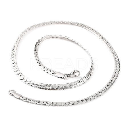 Non-Tarnish 304 Stainless Steel Twist Chain Necklaces for Women NJEW-G140-08B-P-1