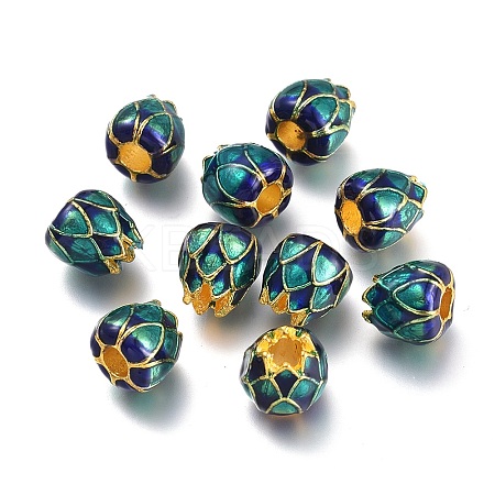 Golden Plated Alloy European Beads LS-MPDL-L029-Q02-G-1