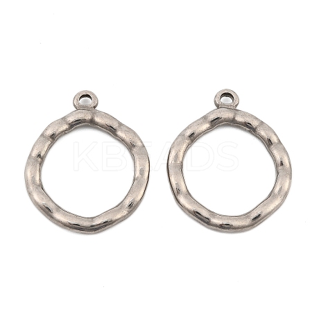 Hammered 304 Stainless Steel Pendants STAS-B099-01B-P-1