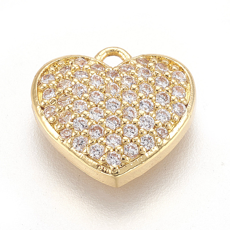 Brass Micro Pave Cubic Zirconia Charms LS-KK-O112-08G-1