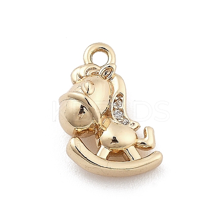 Brass Micro Pave Cubic Zirconia Pendants KK-M306-06G-01-1