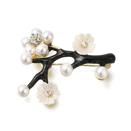 Flower Alloy Crystal Rhinestone Brooch LS-JEWB-Q002-06G-1