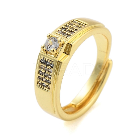 Clear Cubic Zirconia Adjustable Rings RJEW-L120-019G-1
