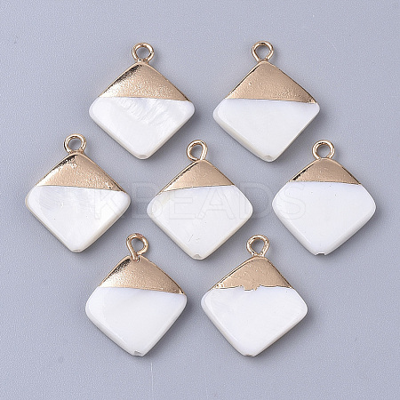 Electroplate Freshwater Shell Pendants X-SHEL-S276-64-1