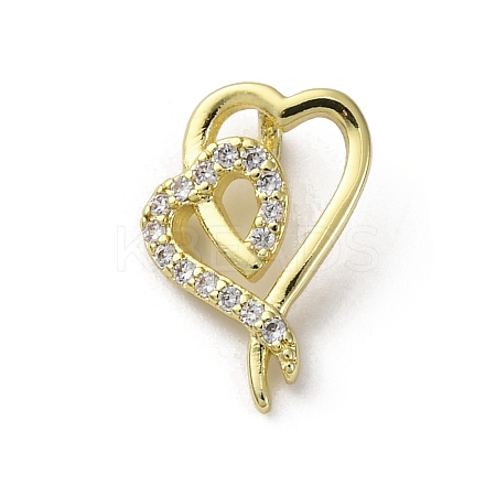 Brass Micro Pave Cubic Zirconia Charms KK-Q070-01B-G-1