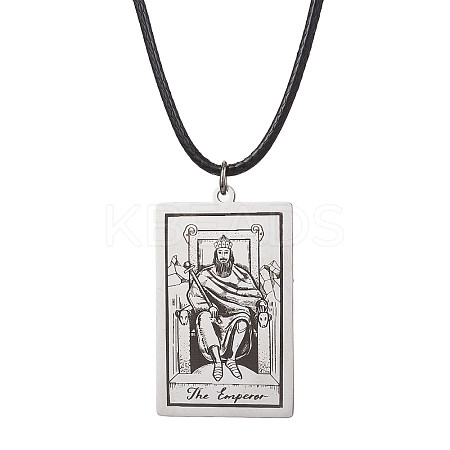 Tarot Card 201 Stainless Steel Pendant Necklaces NJEW-JN04496-04-1
