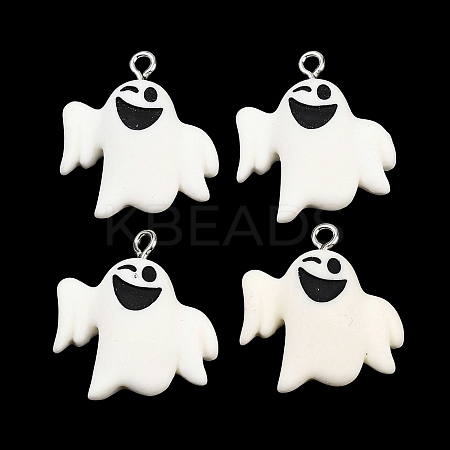 Halloween Opaque Resin Pendants RESI-XCP0002-38B-1