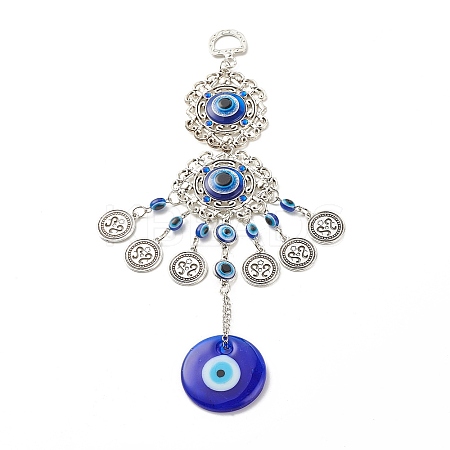 Glass Turkish Blue Evil Eye Pendant Decoration LS-HJEW-I008-01AS-1