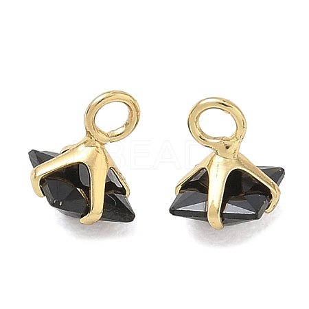 Brass Pave Cubic Zirconia Charms CU-CBABEB3-05G-01-1