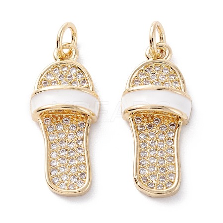 Brass Micro Pave Clear Cubic Zirconia Pendants ZIRC-A019-11G-1