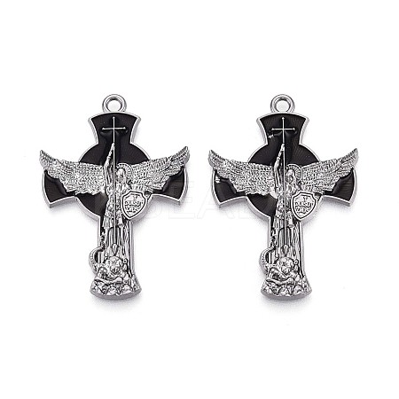 Alloy Black Enamel Pendants PALLOY-T094-09B-1