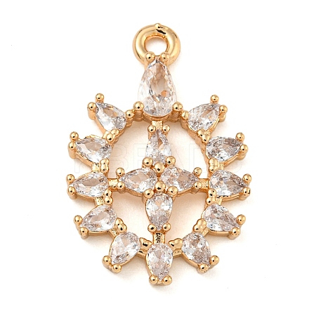 Brass Micro Pave Clear Cubic Zirconia Pendants LS-ZIRC-U003-01G-09-1