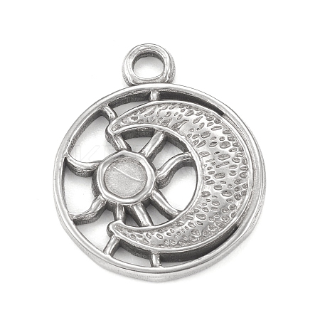 Tarnish Resistant 304 Stainless Steel Pendant Cabochon Settings STAS-F287-60P-1