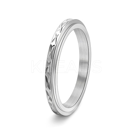 304 Stainless Steel Rotatable Finger Ring for Women Men PW-WG3B7F0-01-1