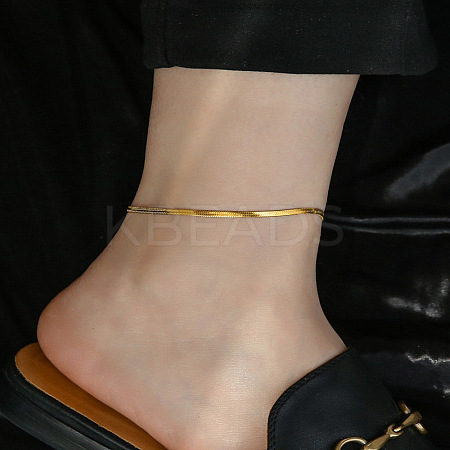 201 304 Stainless Steel Snake Chains Anklets for Women WG046FB-01-1