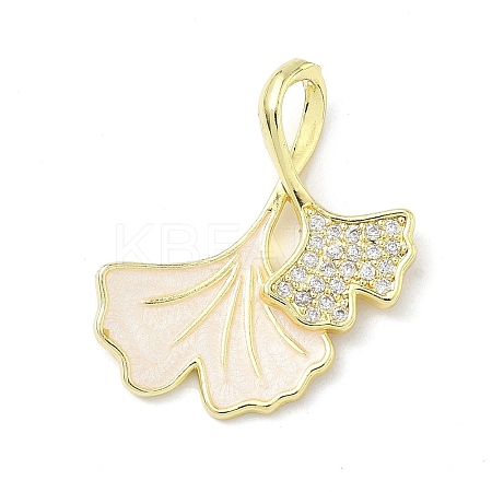 Brass Micro Pave Cubic Zirconia with Enamel Pendants KK-Z134-14G-03-1