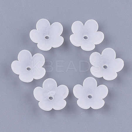 5-Petal Transparent Acrylic Bead Caps X-FACR-T001-12-1
