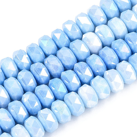 Anti-Tarnish Electroplate Glass Beads Strands GLAA-T025-8mm-11A-1