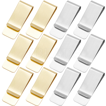 12Pcs 2 Colors Stainless Steel Money Clips AJEW-CP0008-89-1