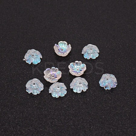 Resin 5-petals Flower Nail Art Charms LS-MRMJ-WH0079-16-1