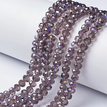 Electroplate Transparent Glass Beads Strands EGLA-A034-T3mm-F06-1