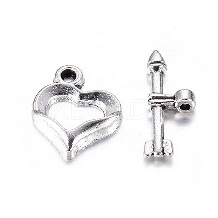 Tibetan Style Heart Toggle Clasps LF1109Y-NF-1