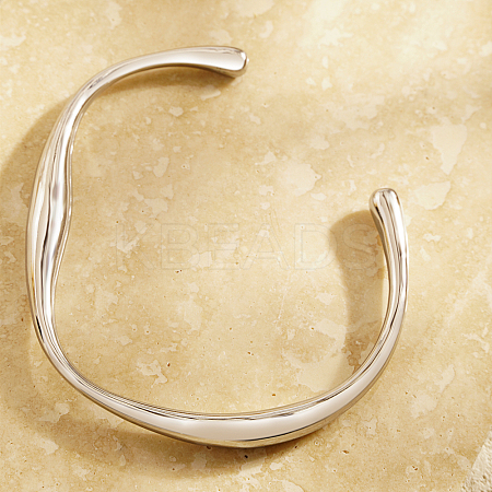 Non-Tarnish Elegant 304 Stainless Steel Open Bangle Bracelet for Women QJ9805-2-1