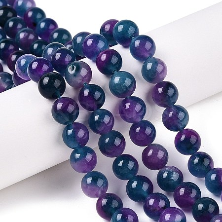 Dyed Natural White Jade Beads Strands G-T138-10mm-210-20-1