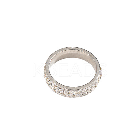 304 Stainless Steel with Crystal Rhinestone Finger Rings FS-WG1CD73-04-1