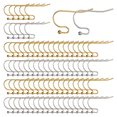 160Pcs 2 Style 316 Surgical Stainless Steel Earring Hooks STAS-SC0005-38-1