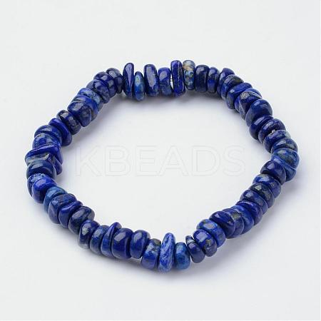 Natural Lapis Lazuli Beaded Stretch Bracelets BJEW-JB02683-03-1