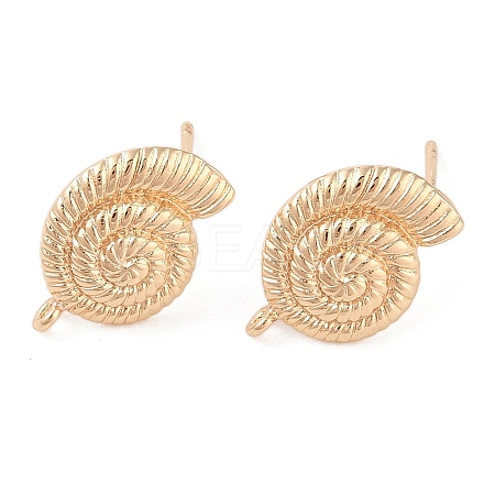 Ocean Style Brass Stud Earring Findings KK-N256-09A-G-1
