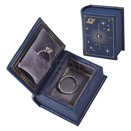 Book Shaped PU Leather Tie Clip Storage Boxes CON-CA0001-034A-1