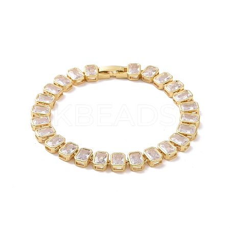 Clear Cubic Zirconia Tennis Bracelet BJEW-E015-02G-1