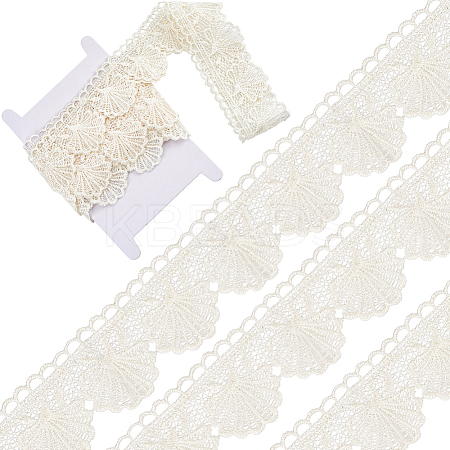 4.7~5 Yards Cotton Shell Shaped Flower Lace Ribbon OCOR-GF0003-95C-1