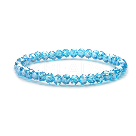 Fashionable Faceted Rondelle Glass Beads Stretch Bracelets for Women Girls Gift TQ6391-6-1