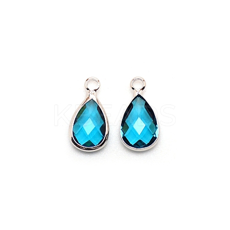 Faceted Glass Pendants LS-FIND-WH0097-40I-1
