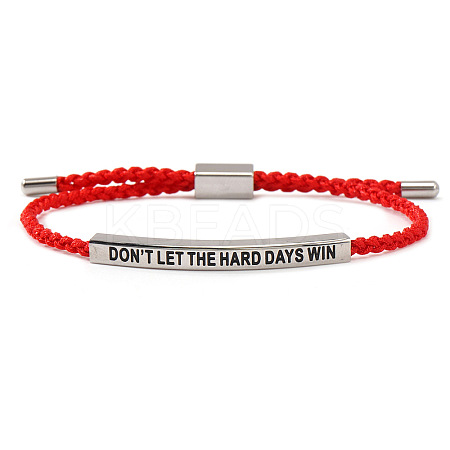 DON'T LET THE HARD DAYS WIN 304 Stainless Steel Charm Motivational Quote Bracelets FG5463-1-1