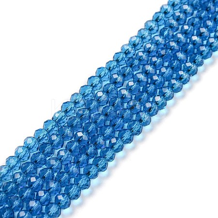 Faceted Rondelle Transparent Glass Beads Strands LS-EGLA-J134-4x3mm-B11-1